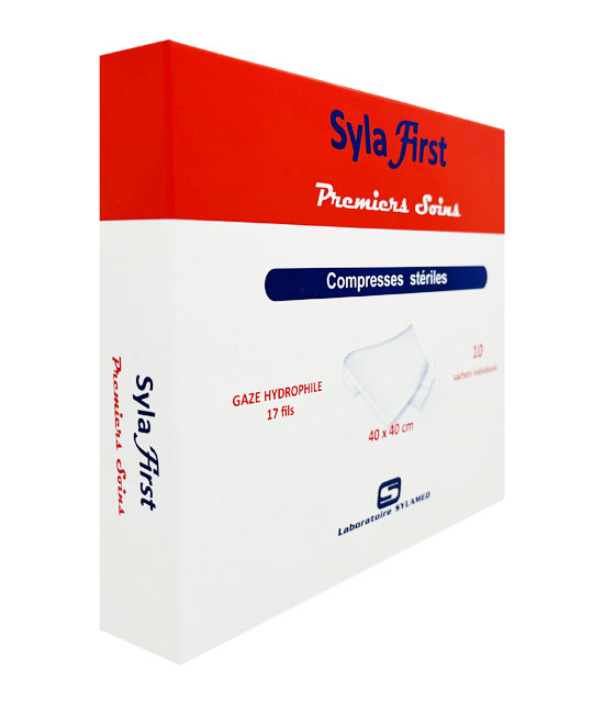 Compresses tissées stériles pour le nettoyage de la plaie