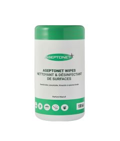 100 Lingettes nettoyantes et désinfectantes pour les surfaces et matériels 