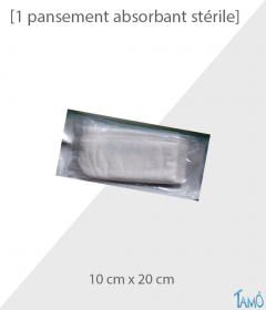 1 PANSEMENT ABSORBANT STERILE - 10cm x 20cm