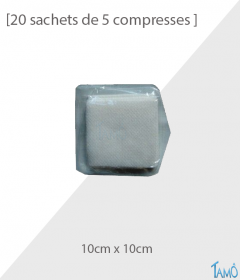 50 SACHETS DE 5 COMPRESSES - 10cm x 10cm - Non tissées stériles