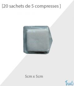50 SACHETS DE 5 COMPRESSES - 7.5cm x 7.5cm - Non tissées stériles