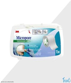 Sparadrap Microporeux Hypoallergénique avec Dévidoir - 2 cm x 9,14 cm