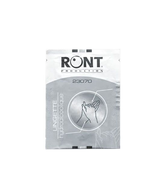 100 Lingettes imprégnées de gel hydroalcoolique de la marque RONT 