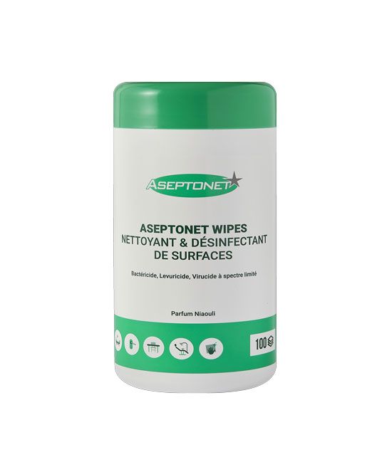 100 lingettes nettoyantes et désinfectantes 