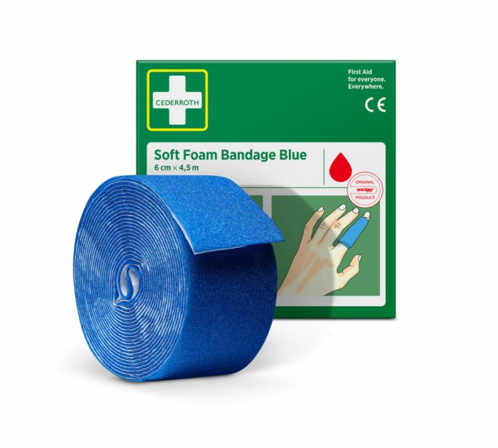 Pansement auto-adhésif bleu 3 cm x 4,5 m en rouleau