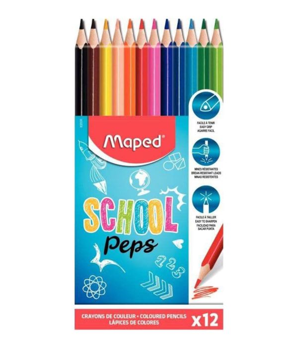 Pochette de 12 crayons de couleur triangulaires pour malle PPMS