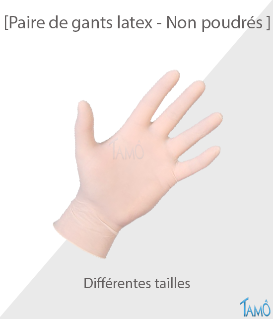 Paire de Gants Latex non Poudrés