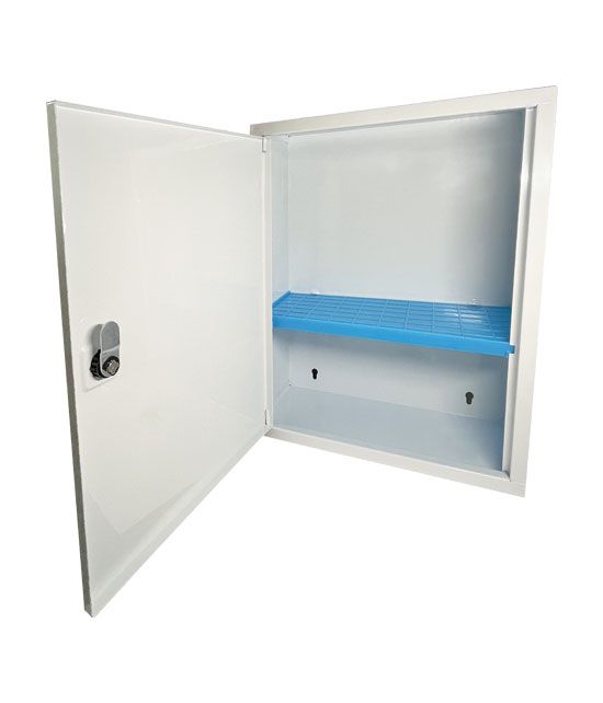 Armoire métallique ouverte avec 1 porte et une serrure