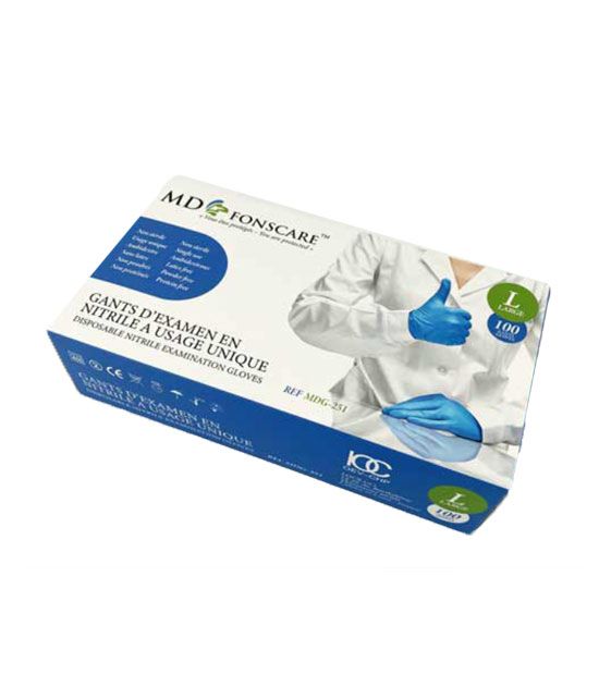Boîte de gants non stériles bleus