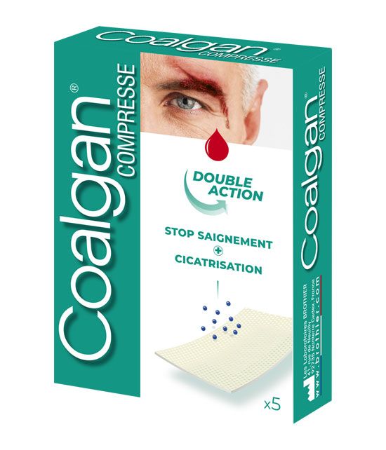 Boîte de pansements adhésif hémostatique de la marque Coalgan