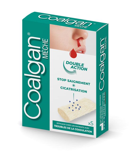 Mèches hémostatique de la marque Coalgan pour le saignement du nez