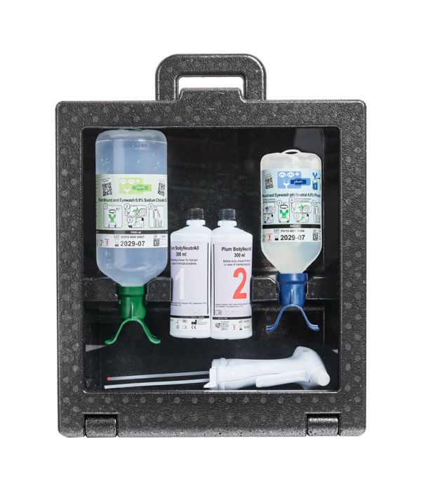 Coffret portable Plum iBox 3 en 1 pour rinçage oculaire et décontamination