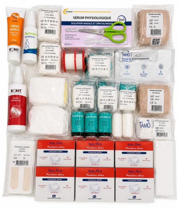Recharge trousse ABS avec coussin hémostatique et pansements compressifs