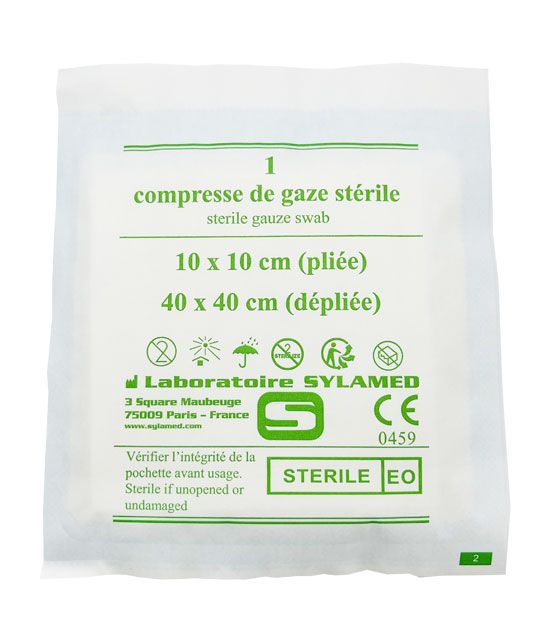 Compresse de gaze stérile 10 cm x 10 cm