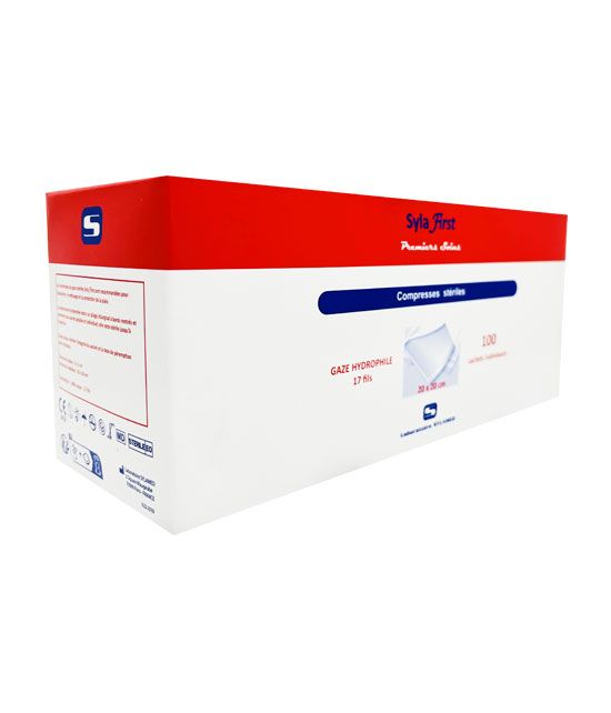Compresses tissées stériles 5cm x 5cm