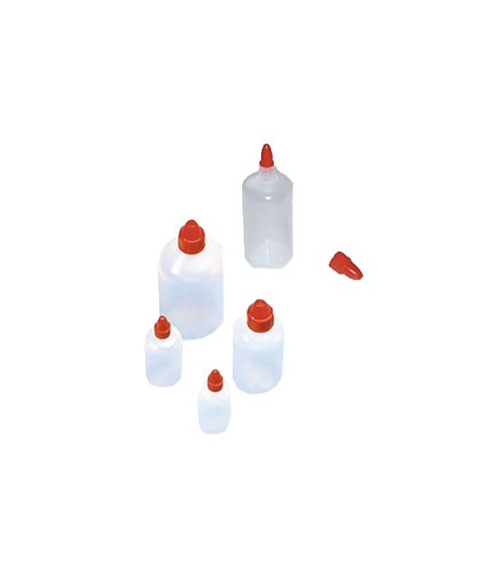 Flacon compte-gouttes de 100ml à bouchon rouge en polyéthylène