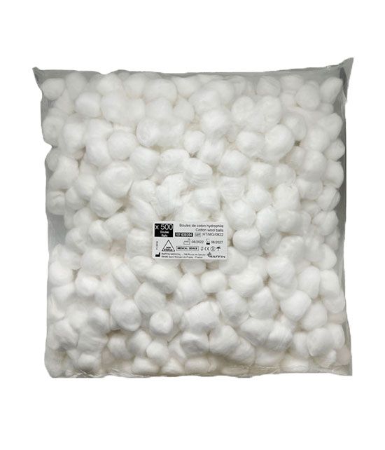 Paquet de 500 coton hydrophile en boules