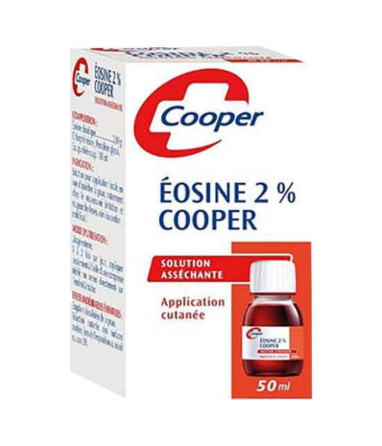 Boîte de flacon d'éosine 2% de 50 ml
