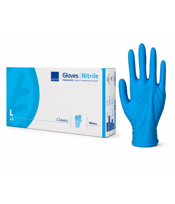 Gants nitrile sans poudre taille 8/9 bleus