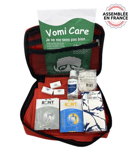 Trousse de secours pour le transport de voyageur malade.