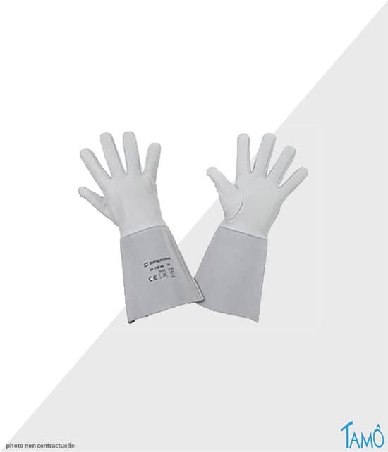 paire de gants pour soudure avec manchette de 15 cm.