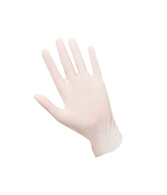 Différentes tailles de gants en latex poudrés 
