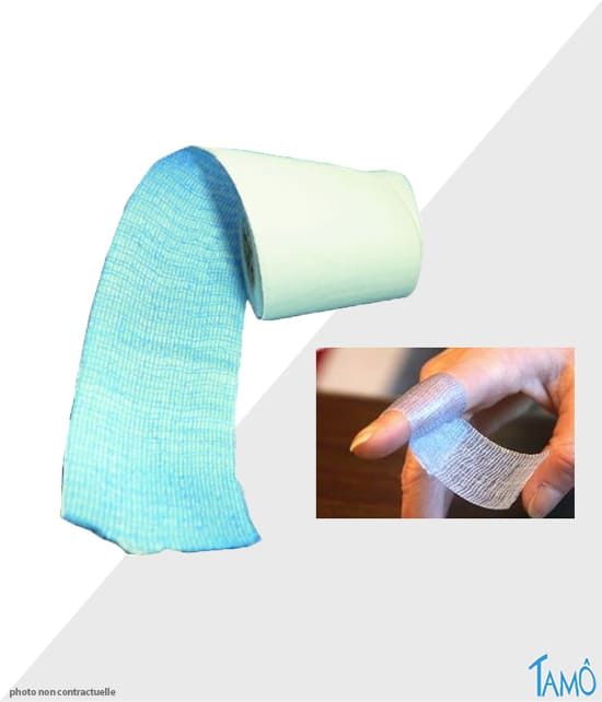 Bandage auto-adhésif bleu en rouleau 
