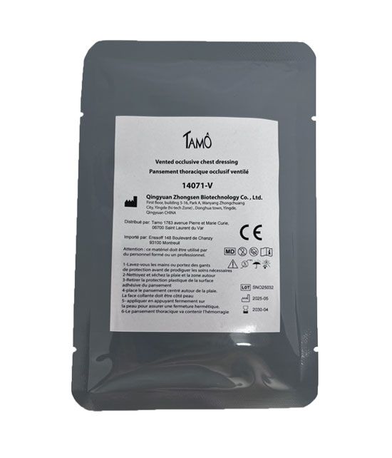 Pansement thoracique occlusif ventilé