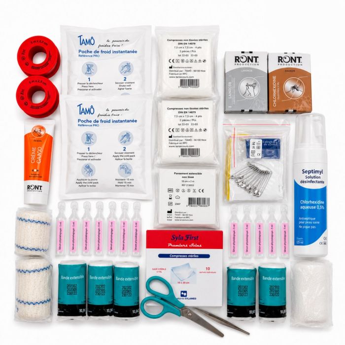 Composition trousse de secours collectivités 10 à 20 personnes
