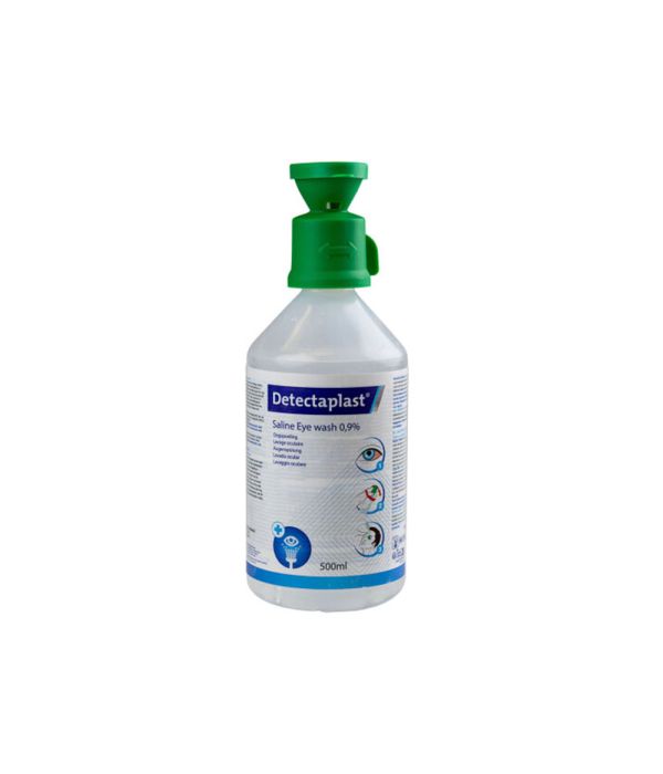 Flacon de rinçage oculaire saline Detectaplast de 500 ml