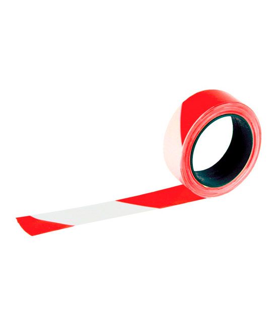 Ruban de signalisation 100 m rouge/blanc pour délimiter une zone