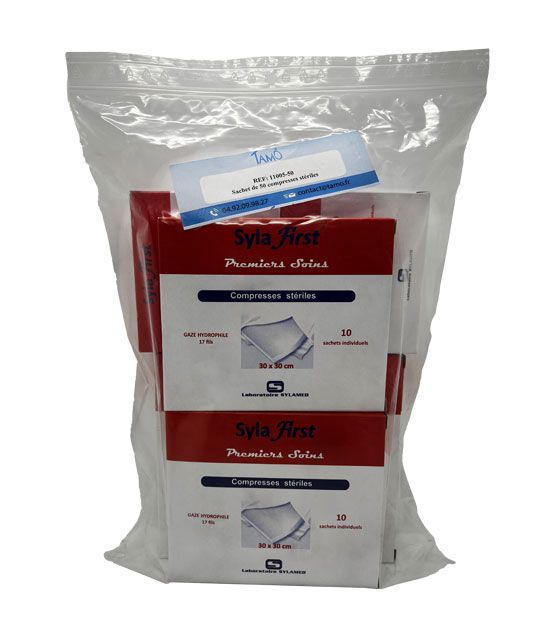 Sachet de 50 compresses assorties