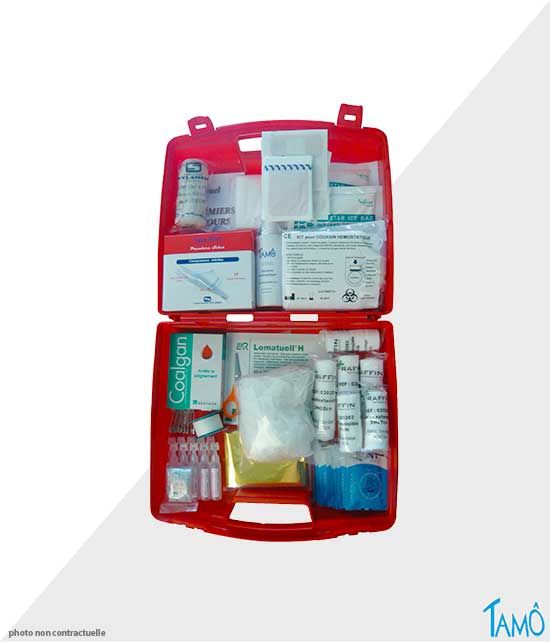 Le kit de premier secours BTP plein pour 20 personnes.