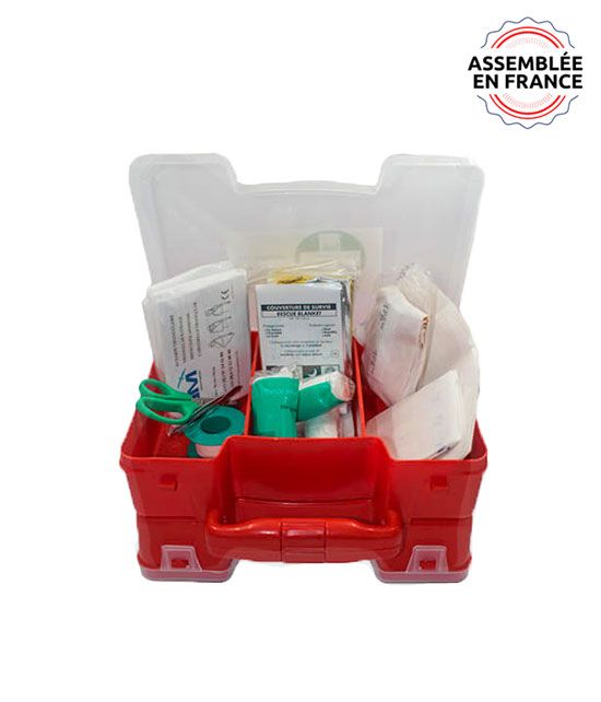 La trousse de secours pleine transparente pour 6 à 12 