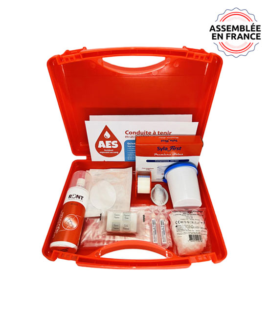 Le kit de secours A.E.S contre les expositions du sang.
