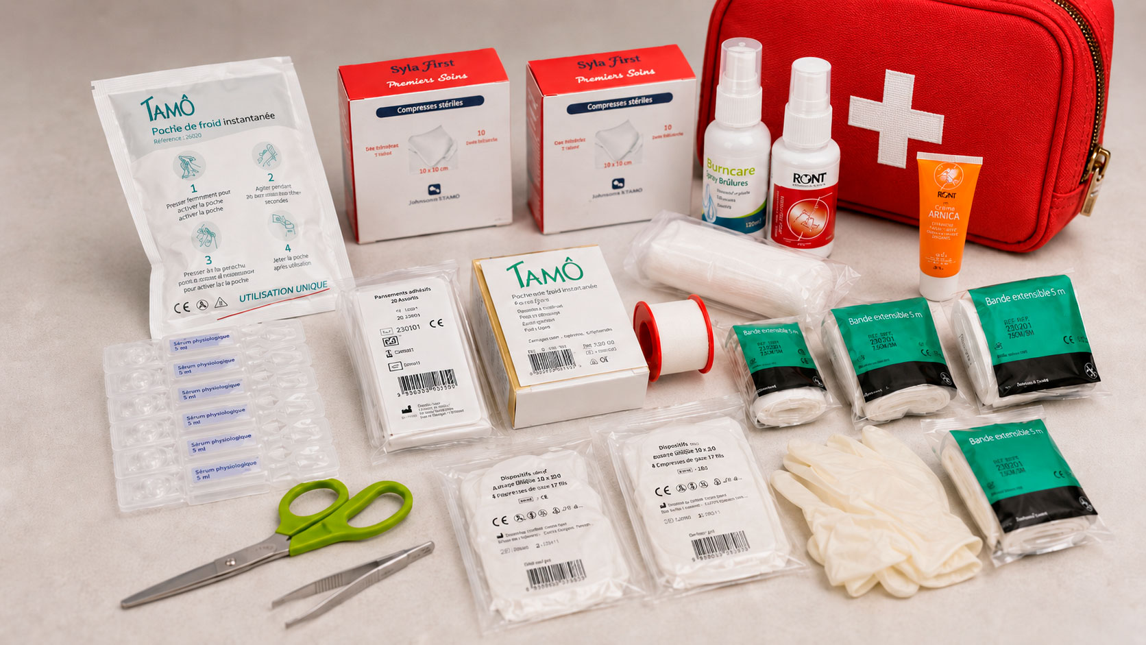 Liste de produits à mettre dans une trousse de secours